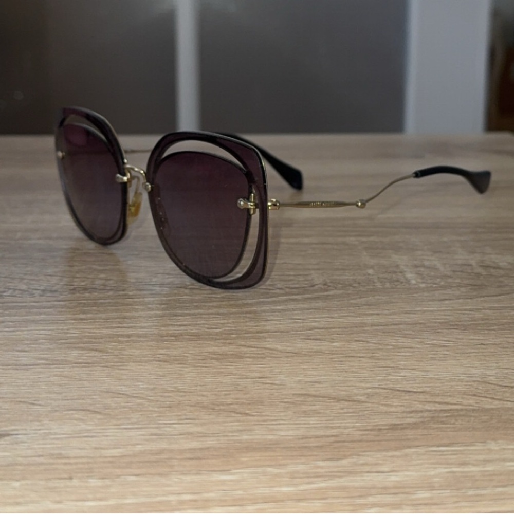 Miu Miu SMU54S Scenique Cut-Out Butterfly Square Black Sunglasses - Picture 6 of 15